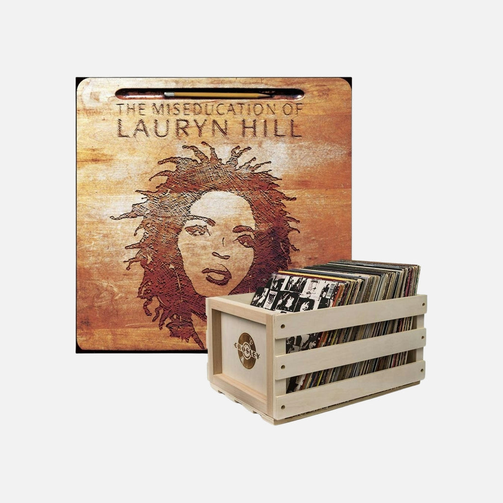 Crosley Record Storage Crate Lauryn Hill The Miseducation Of Lauryn Hill Vinyl Album Bundle