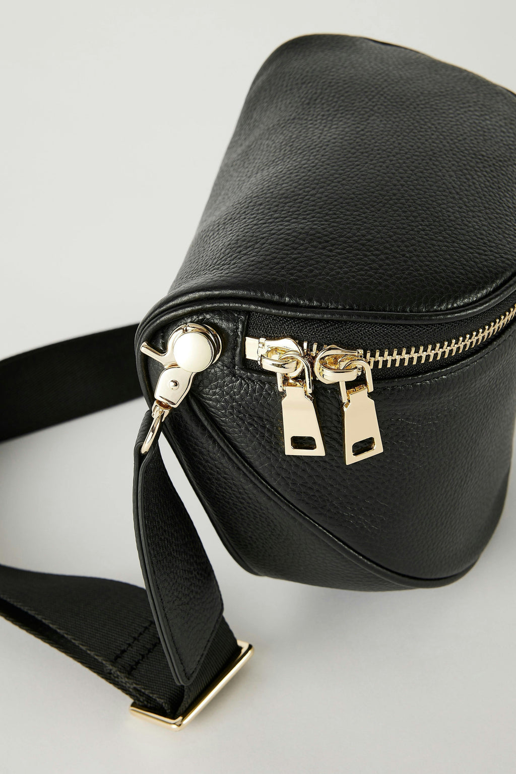 Luxury Leather Bumbag | Black Gold