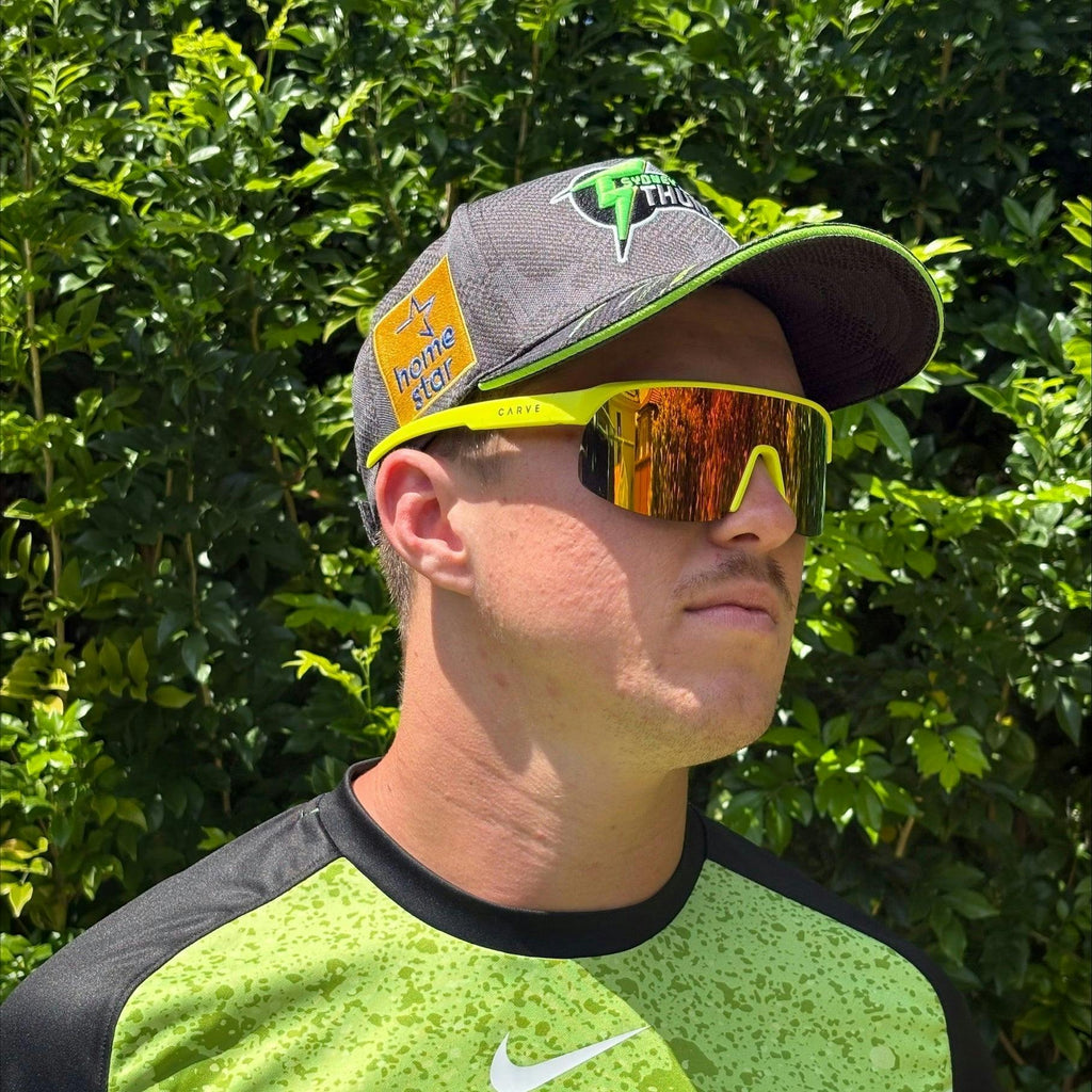Velocity - Frame: Matte Fluro Yellow   Lens: Grey with External Red Iridium