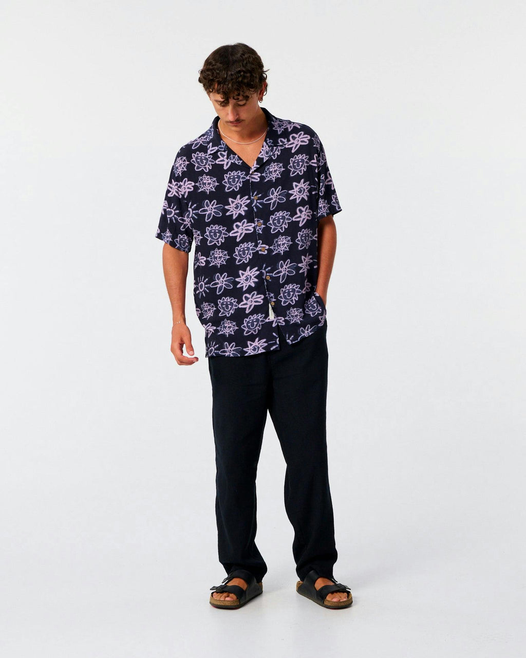 Mojo Short Sleeve Rayon Shirt - Vintage Black