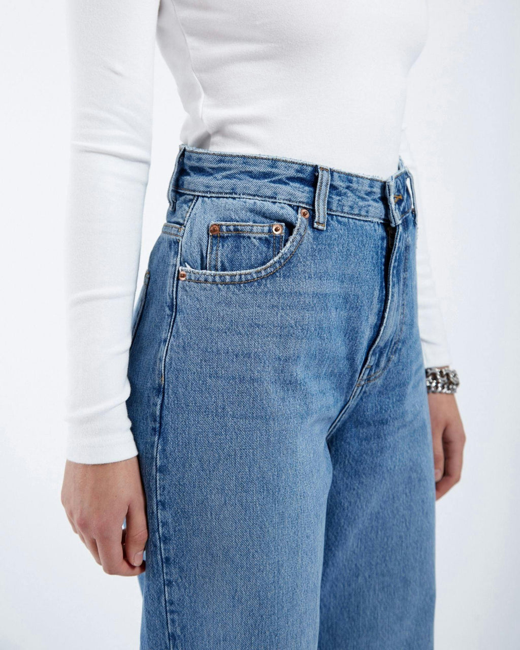 Donna High Relaxed Jeans - Stream Sky Used