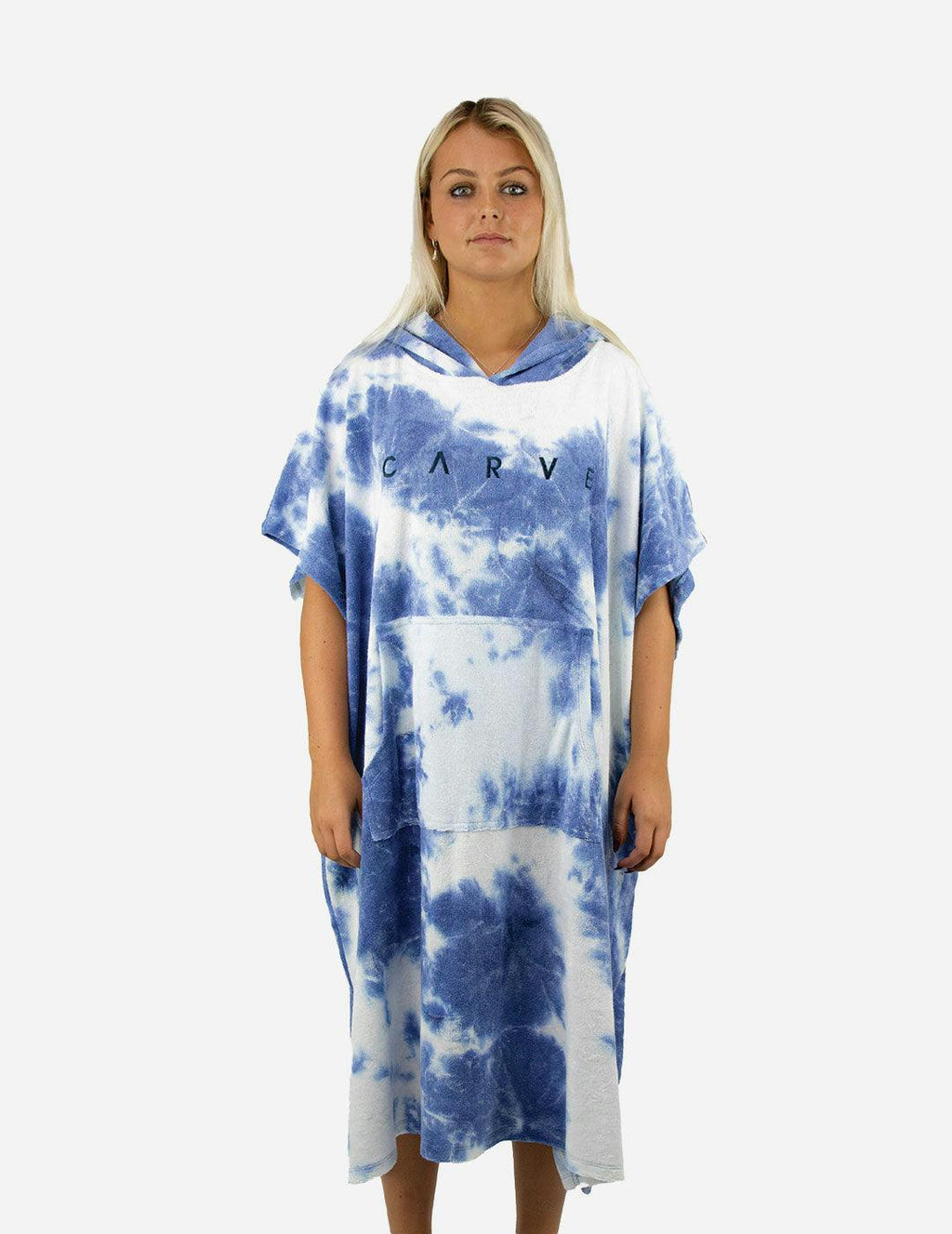 Tie Dye Vibes - Toddler Beach Poncho - Blue/White