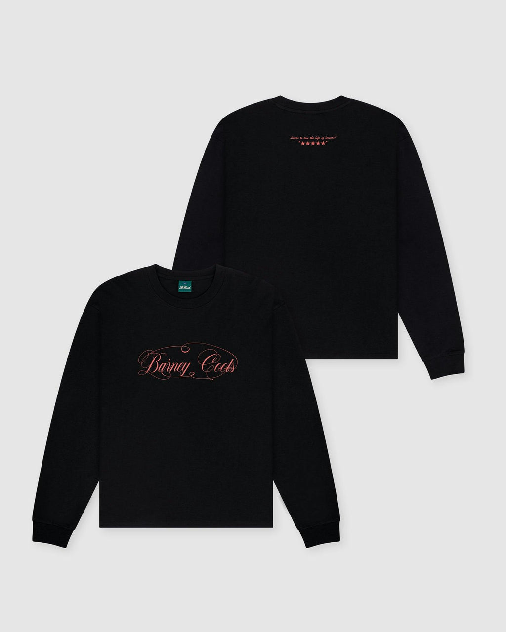 Script Crop LS T-shirt Black