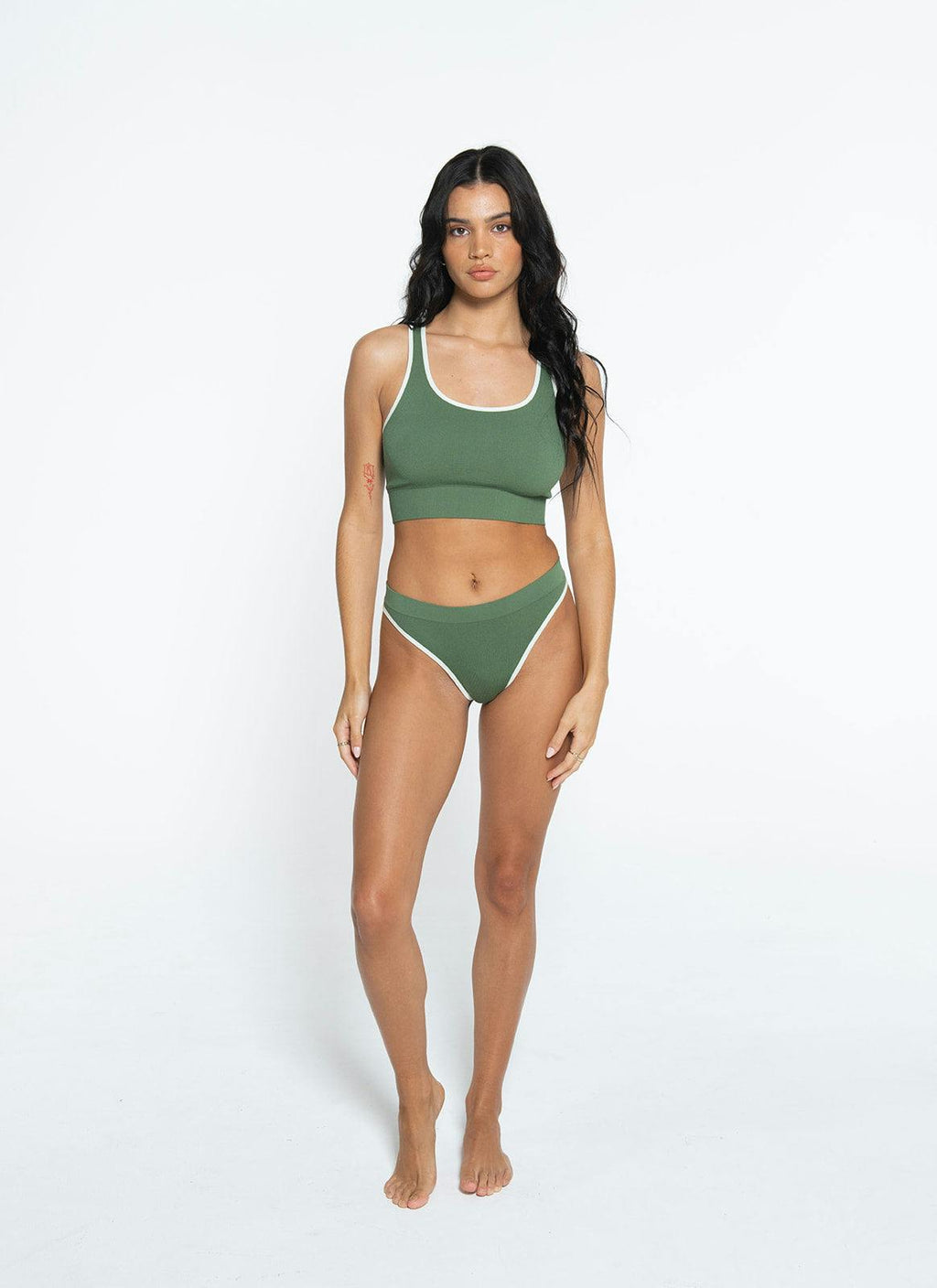 RACER CROP - MOSS GREEN