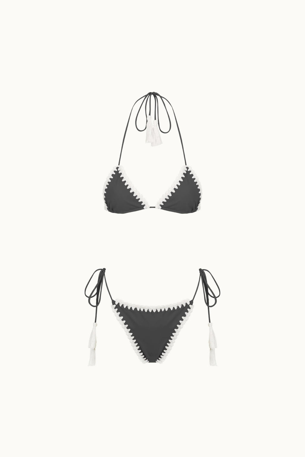PEACHES CROCHET TRIM KINI BRIEF - NOIR