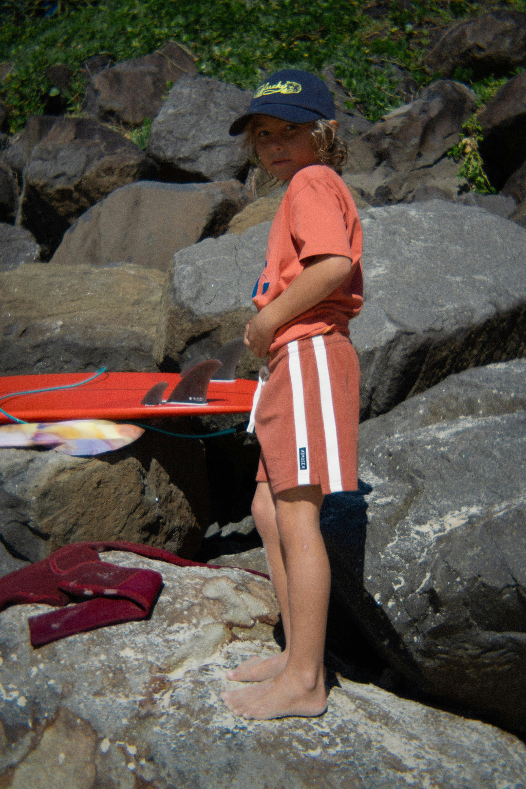 Mini Terry Towelling Shorts in Rust