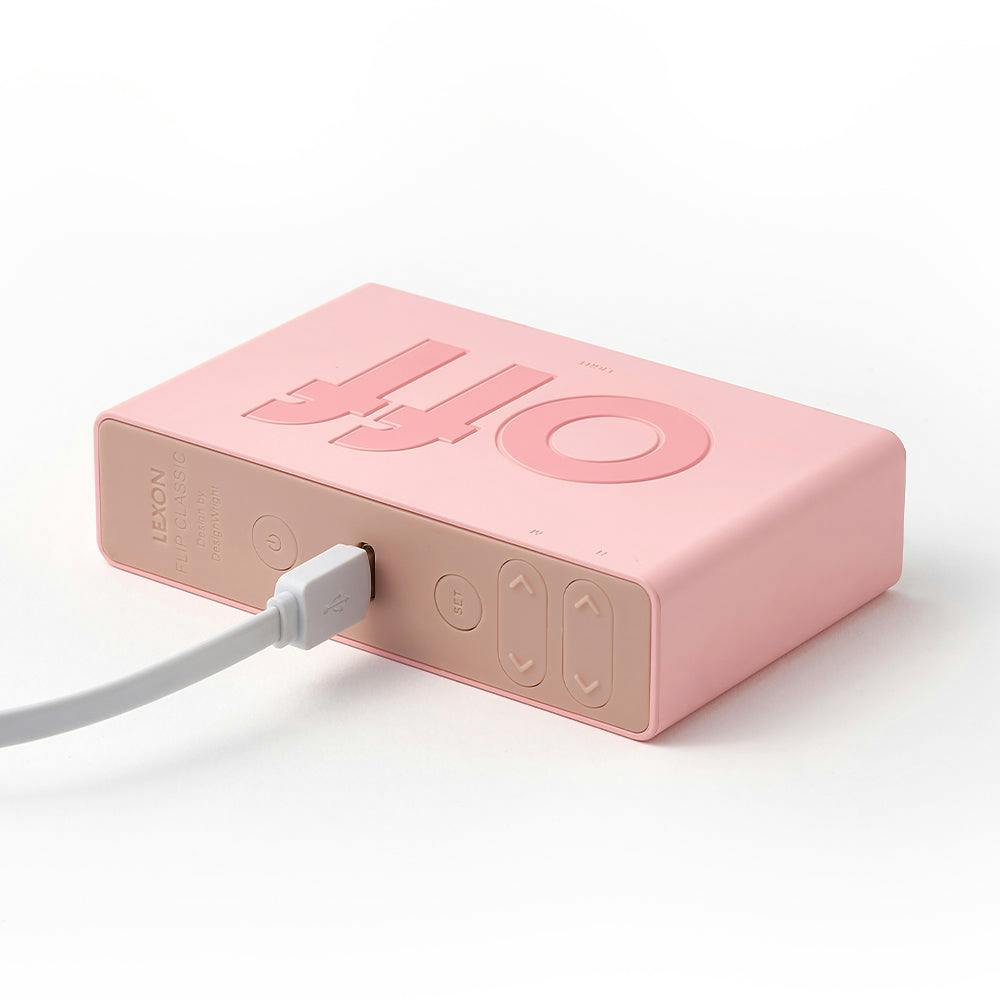 Lexon Flip Classic Reversible Alarm Clock - Pink