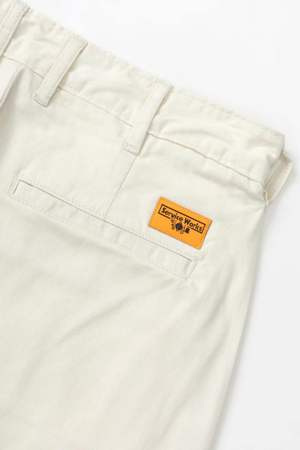 Service Works Twill Part Timer Shorts in Off White