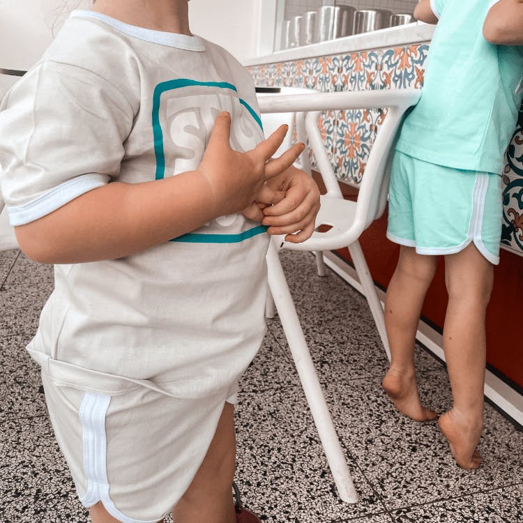 Retro Shorts Kids- Aqua