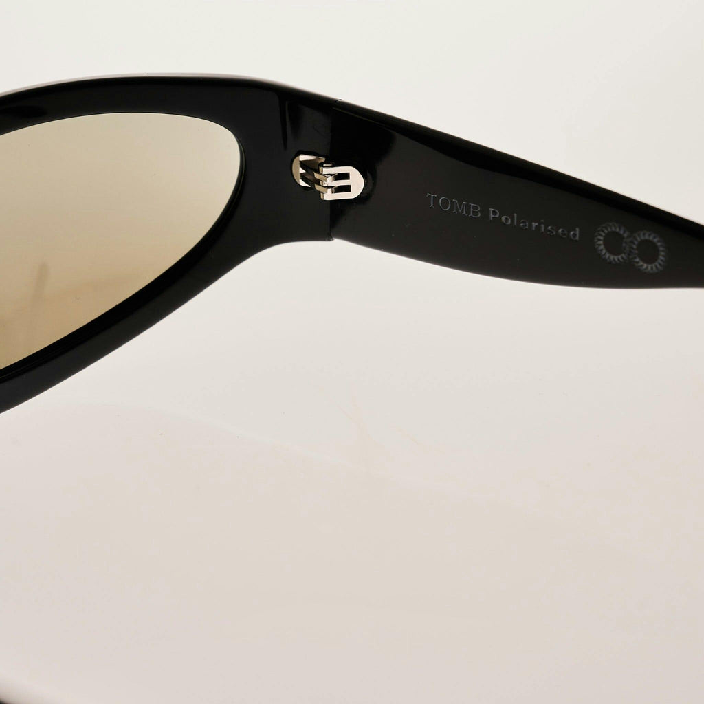 TOMB Gloss Black | Grey Polarised Blue Chrome Mirrored Bio Lens