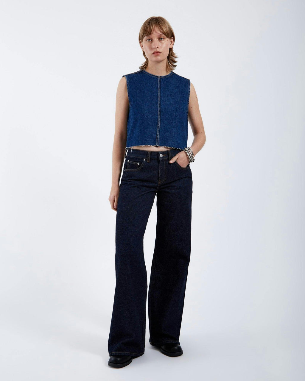 Rhue Low Wide Jeans TALL - Stream Rinse