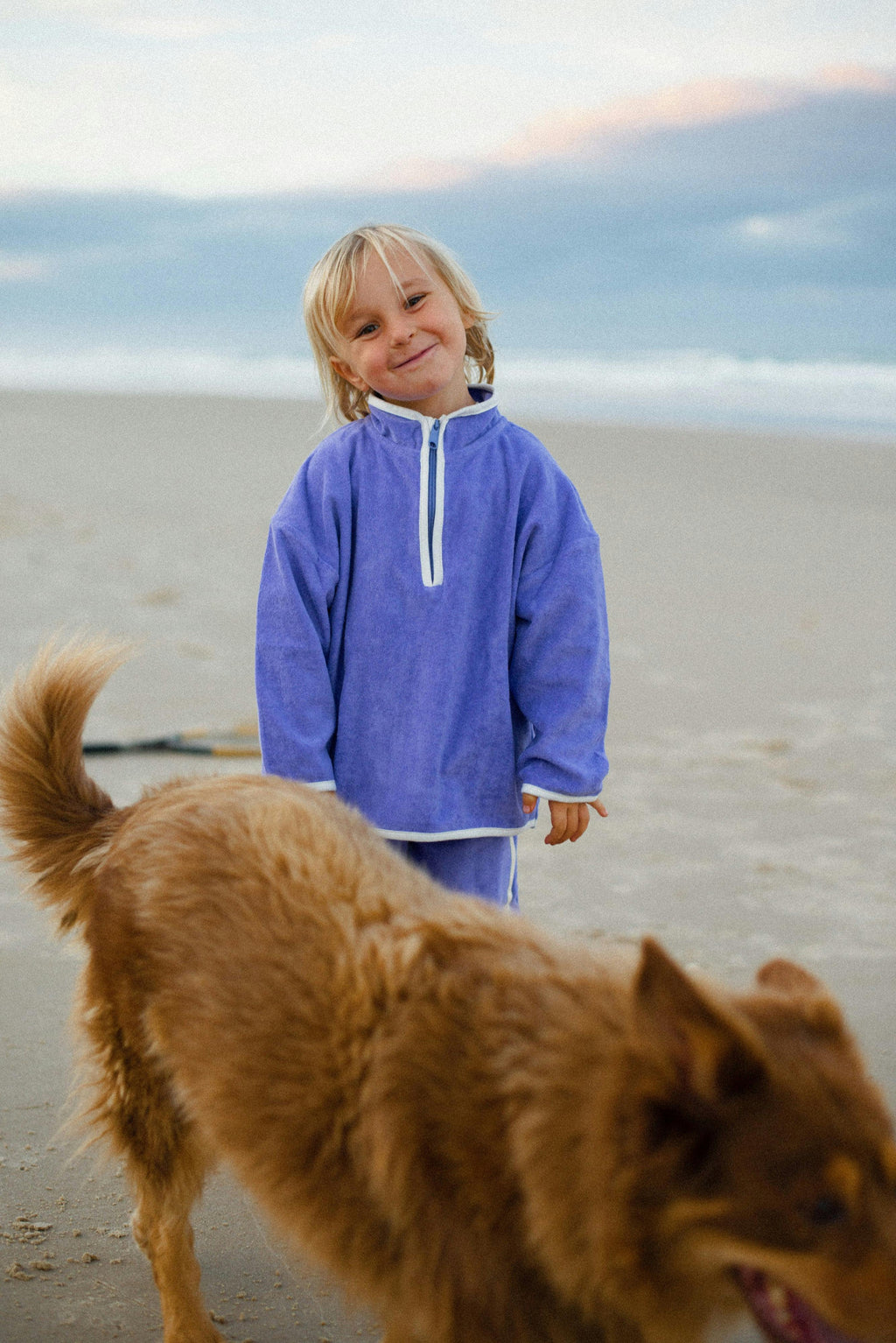 Mini Terry Jumper Zip in Lavender