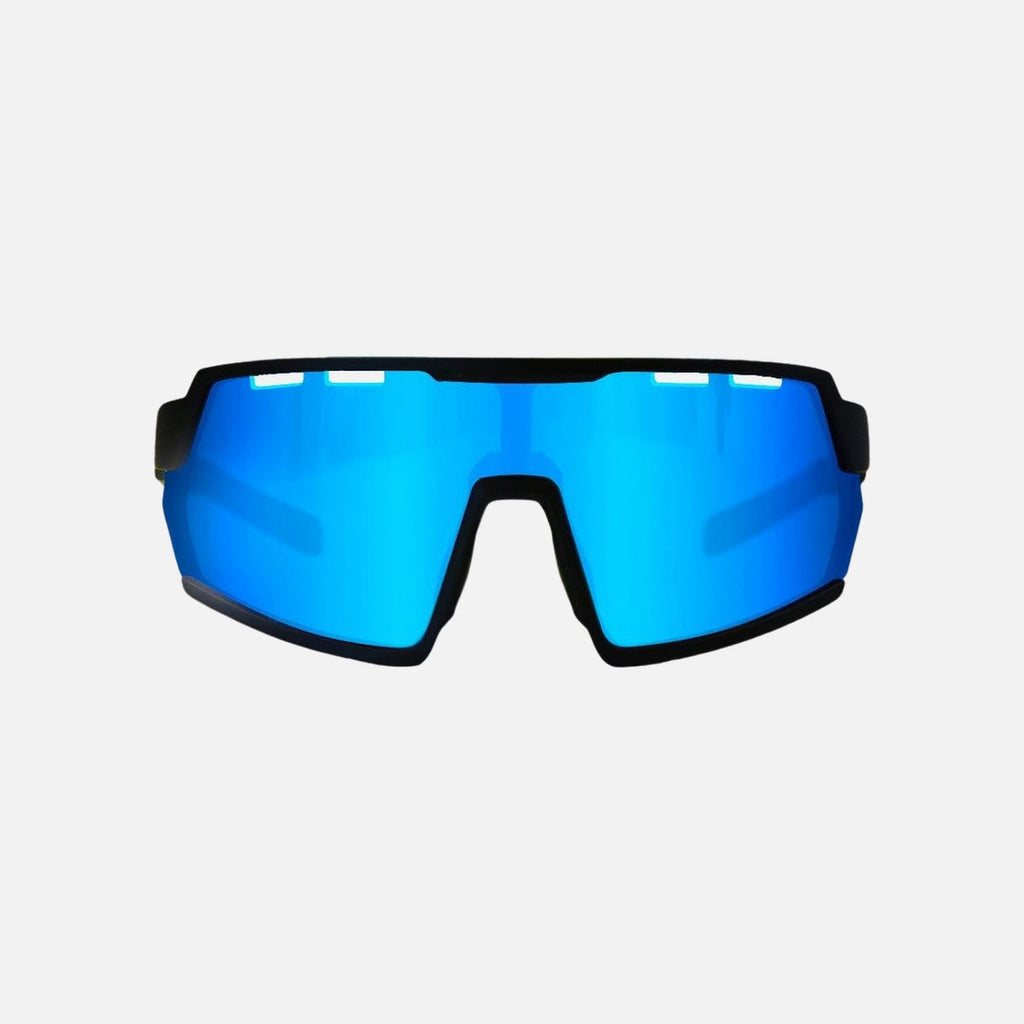 Legacy HD - Matte Black Frame Blue Rubber Arm, Rose Lens with Blue Iridium with Venting