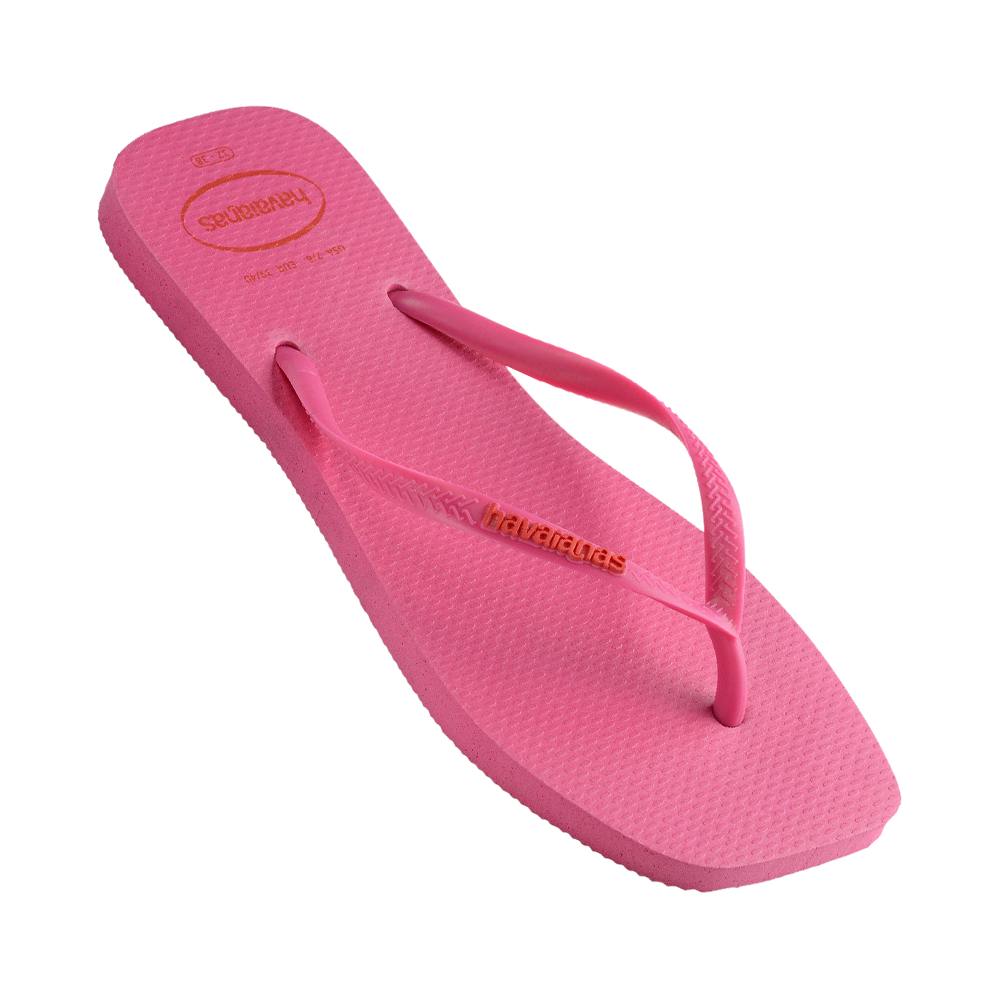 Slim Square Toe Logo Thongs