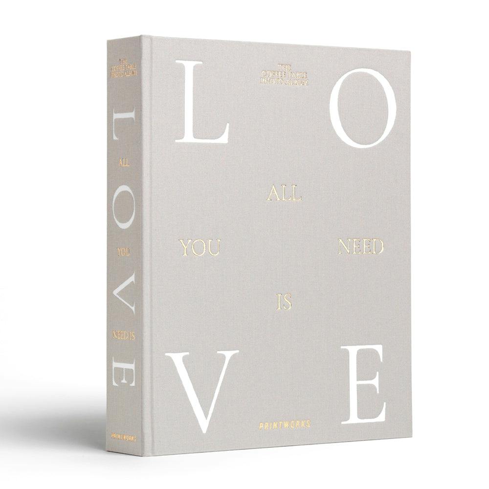 Printworks Photo Album-All You Need Is Love-Grey