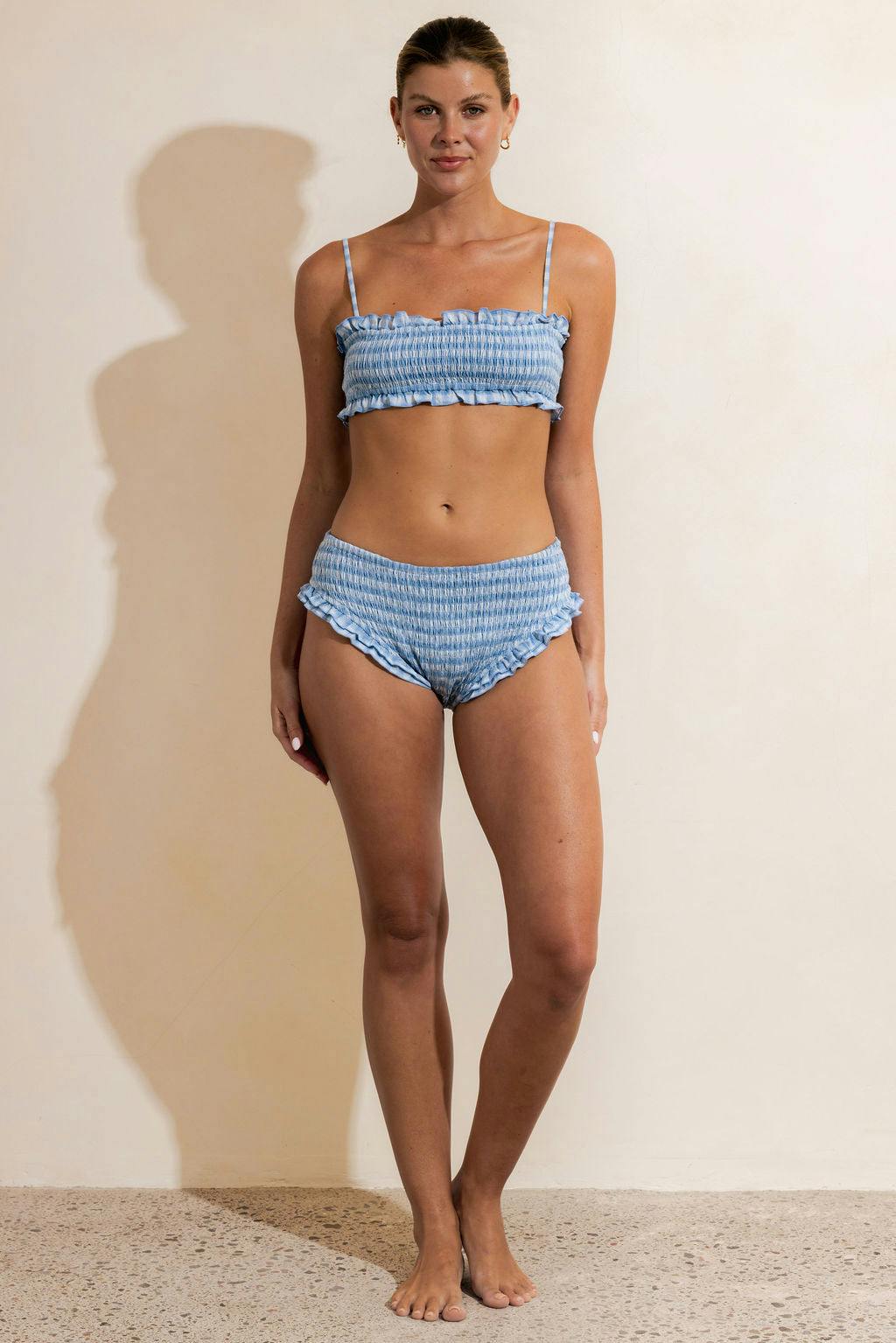 FRANGIPANI KINI - BLUE CHECK