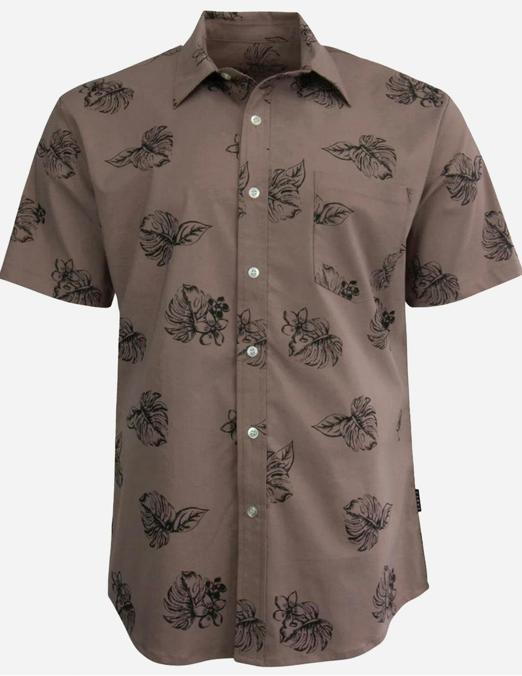 Sandy Side - Mens Larger Sizes Short Sleeve Button Up Shirt - Plum
