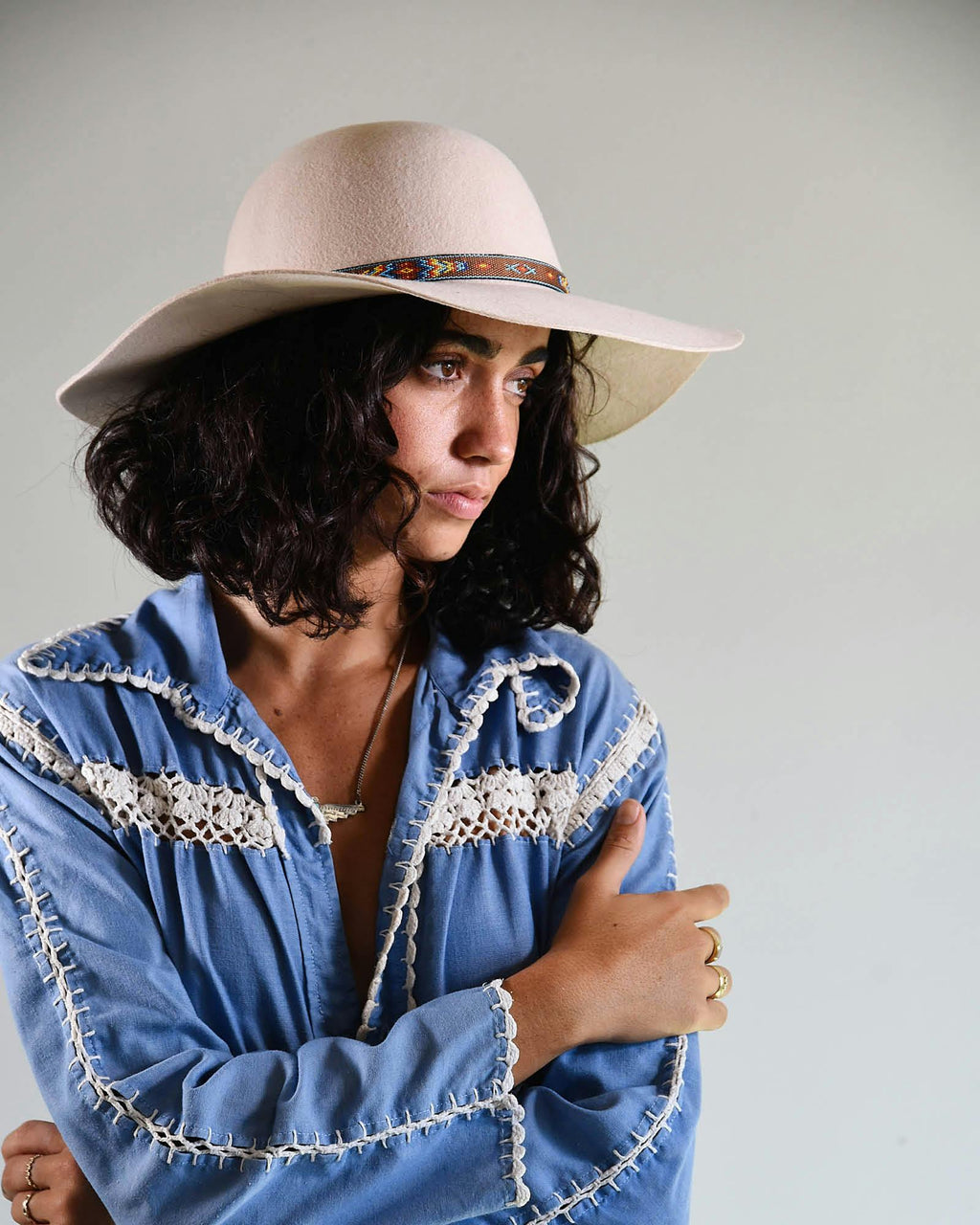 The Little Hippie Floppy Felt Hat - Cream
