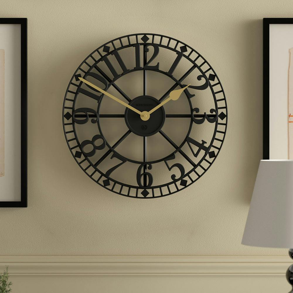 Newgate Warehouse Wall Clock-Black