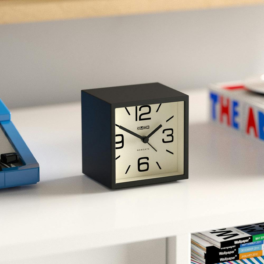 Newgate Cube Mantel Clock-Black