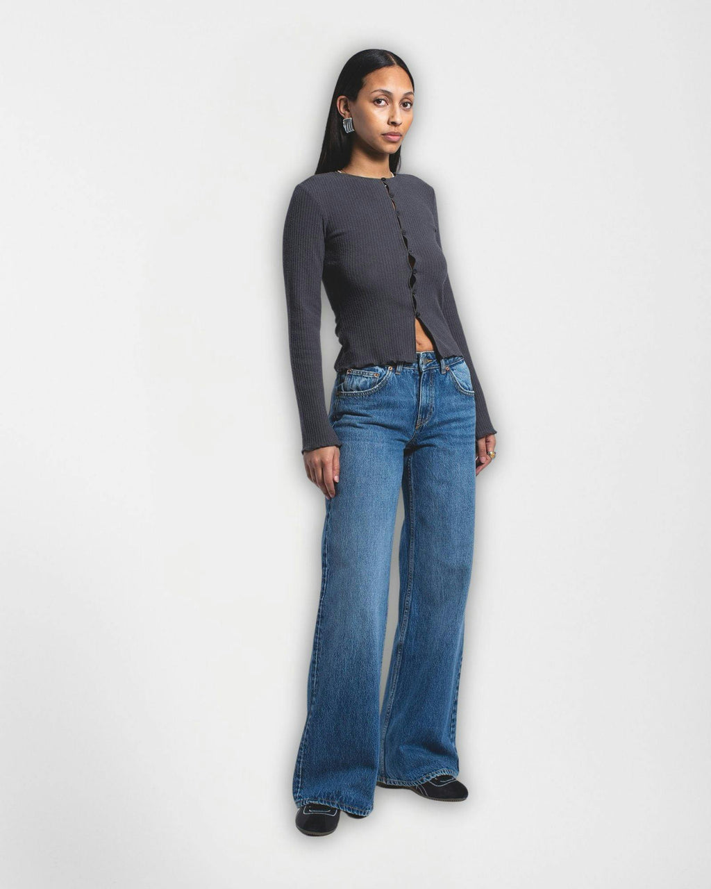 Rhue Low Wide Jeans - Stream Mid Used