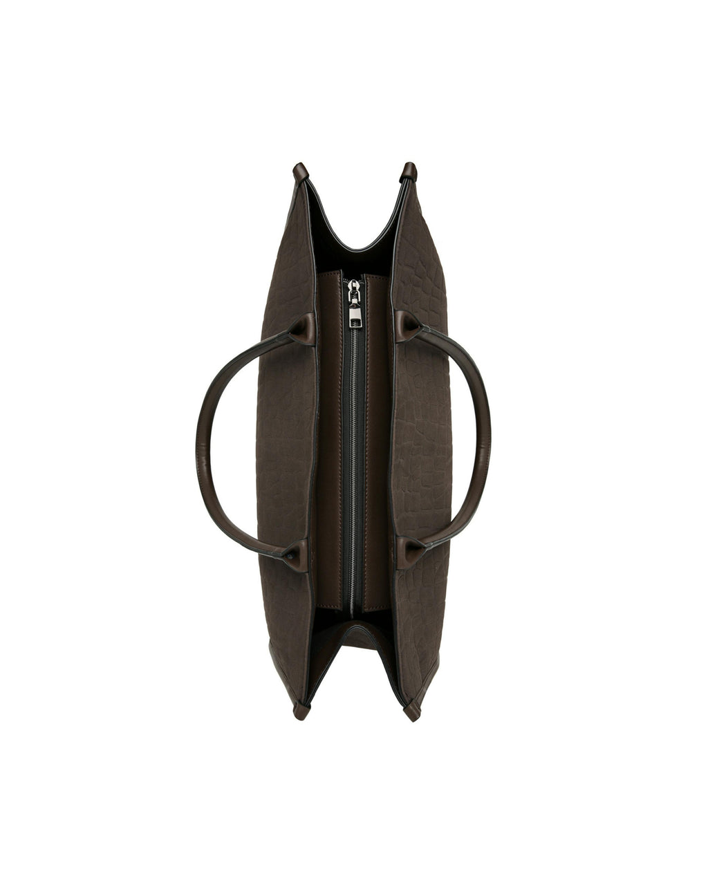 Prene | Compact: The Era Bag (CHOCOLATE SUEDE) Croc Embossed Tote Bag