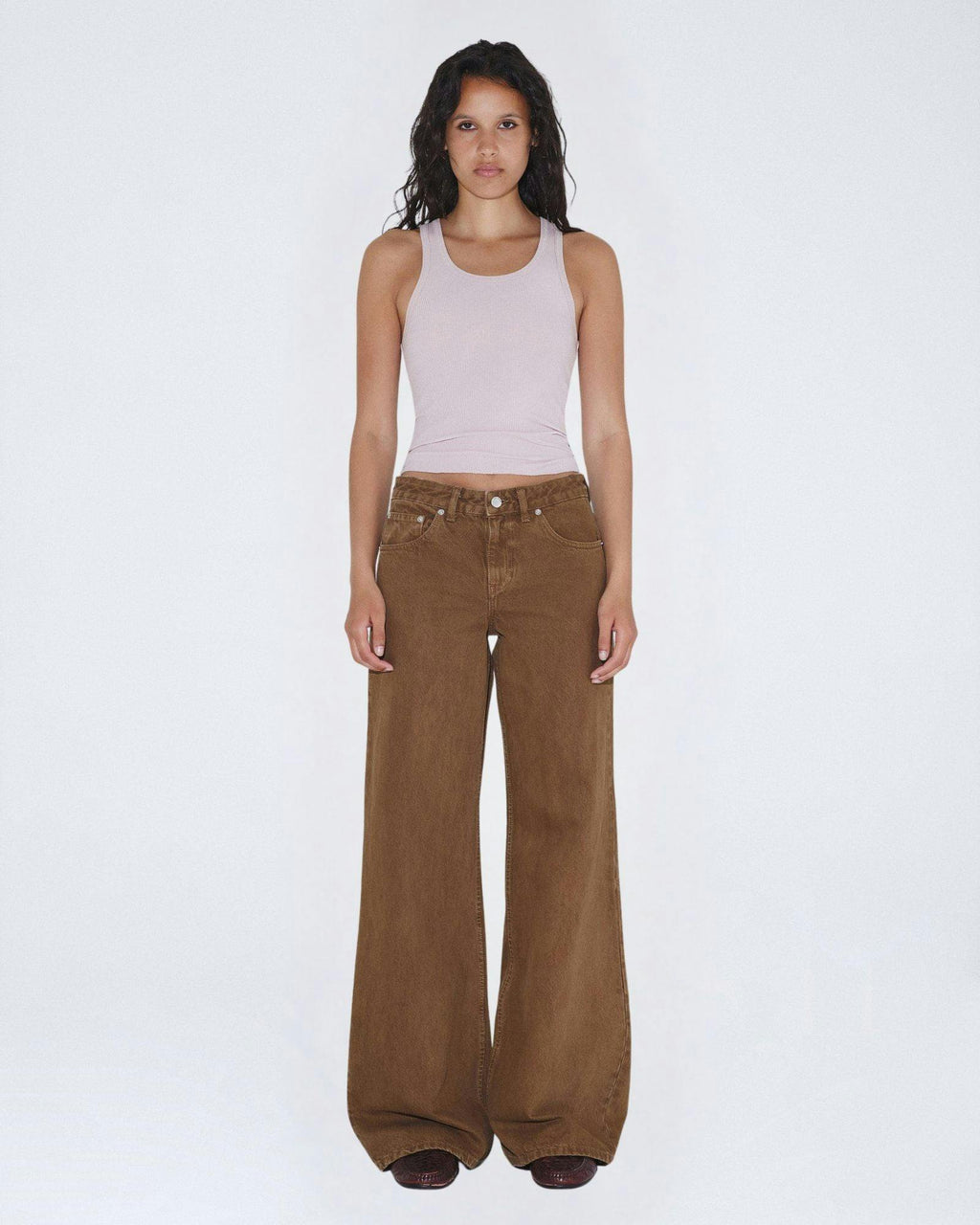 Rhue Low Wide Jeans TALL - Washed Teak