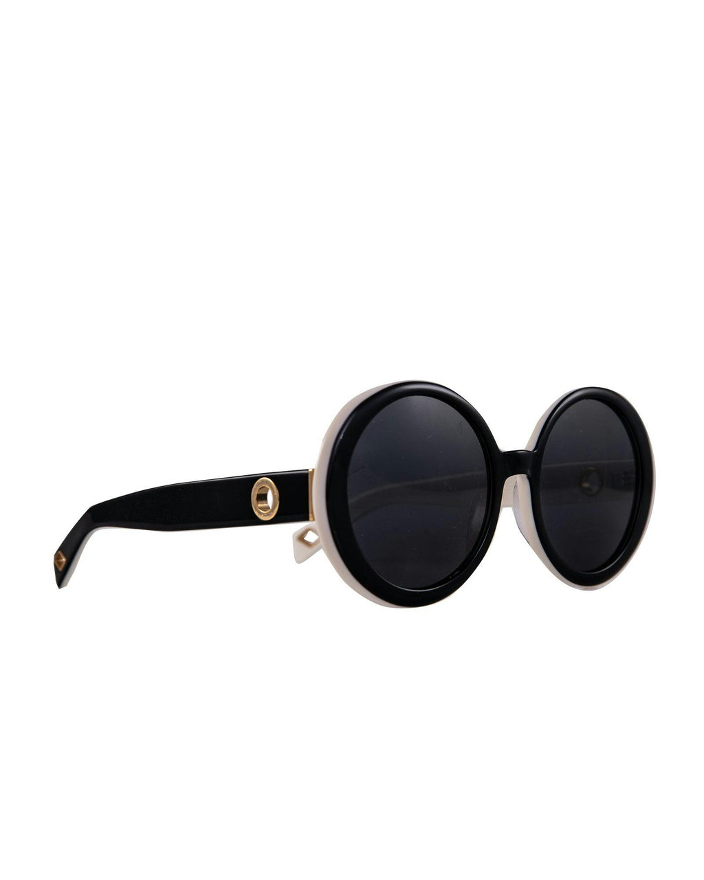 THE ORBIT - Black on White Sunglasses | Grey Polarised Lenses