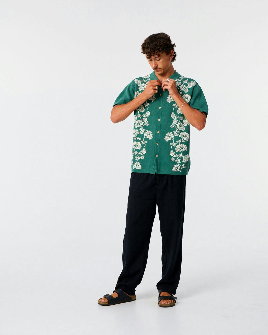 Peace Flower Knit - Dusty Green