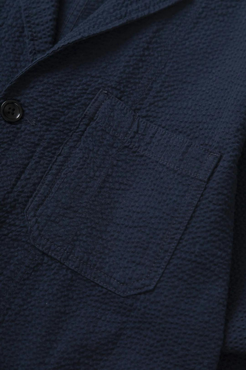 Service Works Seersucker Server Suit Jacket in Dark Navy