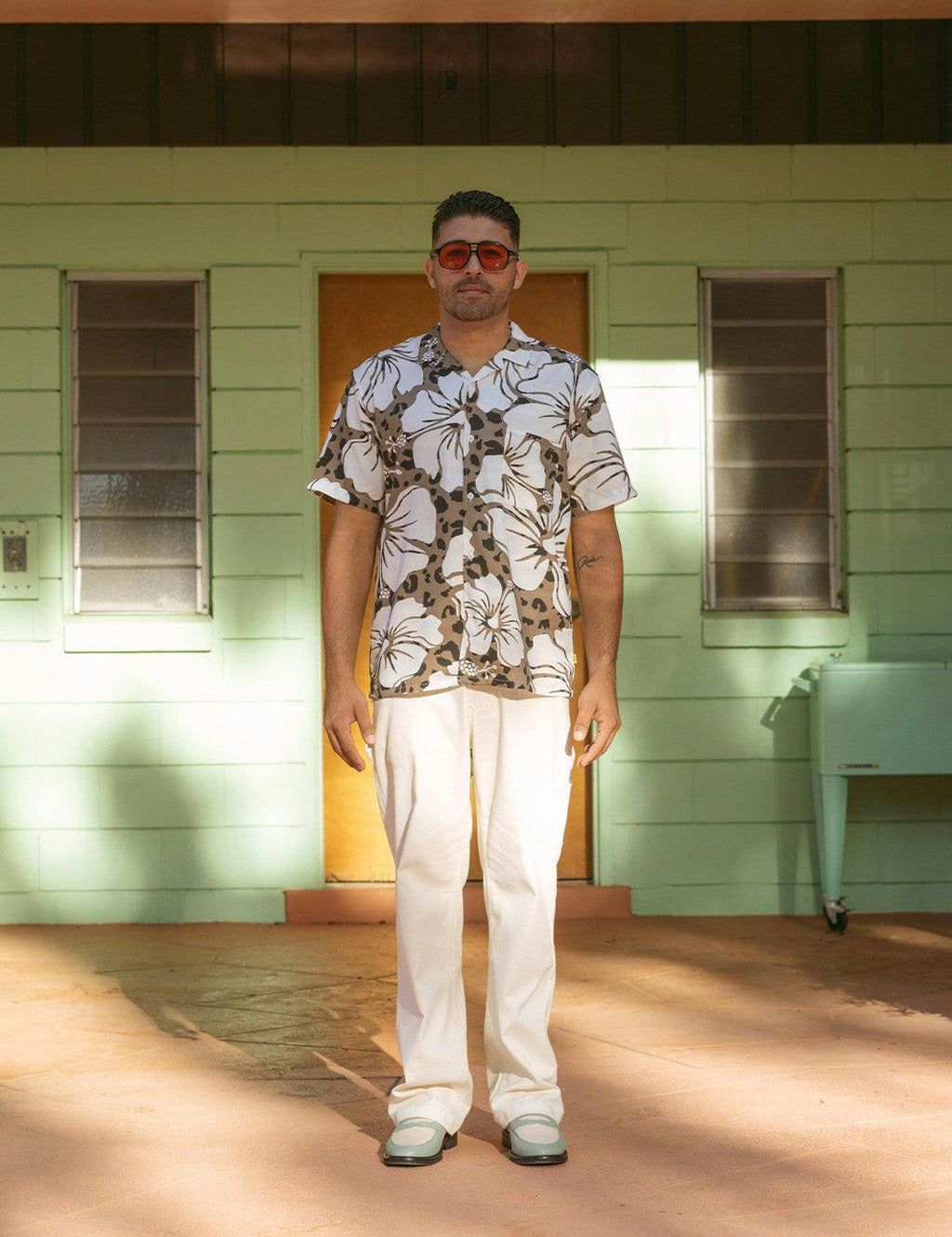 Hibiscus Leopard Buttonup