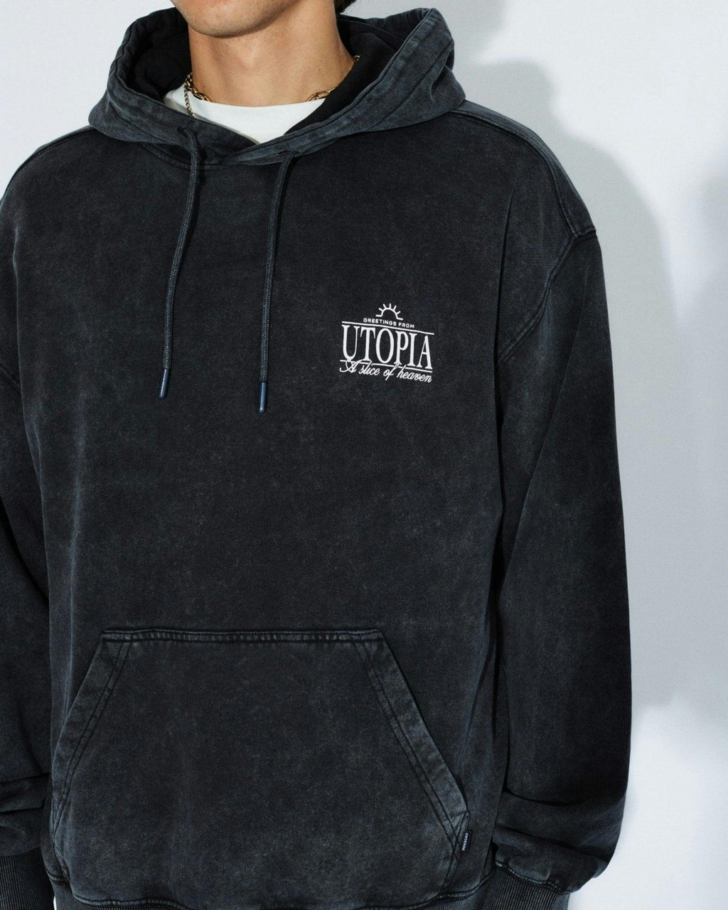 Aiden Hoodie - Washed Black Utopia