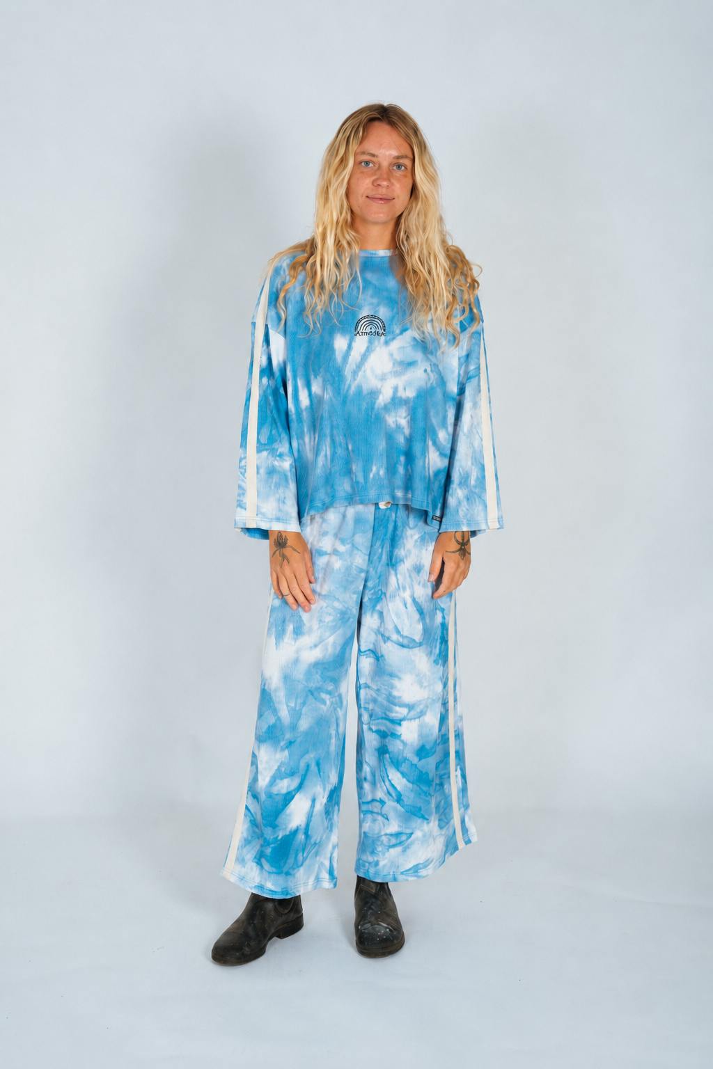 Lounge Long Sleeve Tee in Cloud Tie Dye
