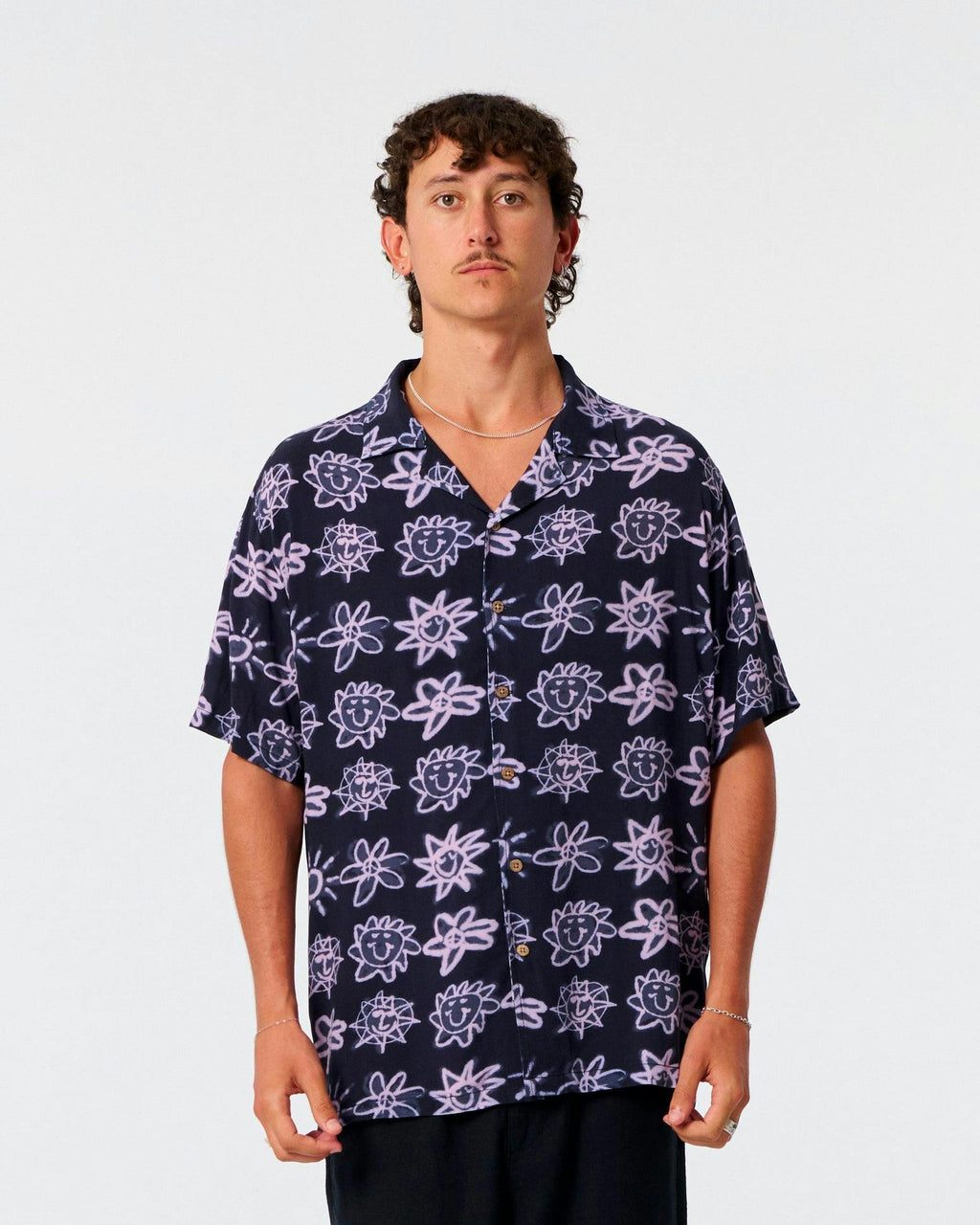 Mojo Short Sleeve Rayon Shirt - Vintage Black