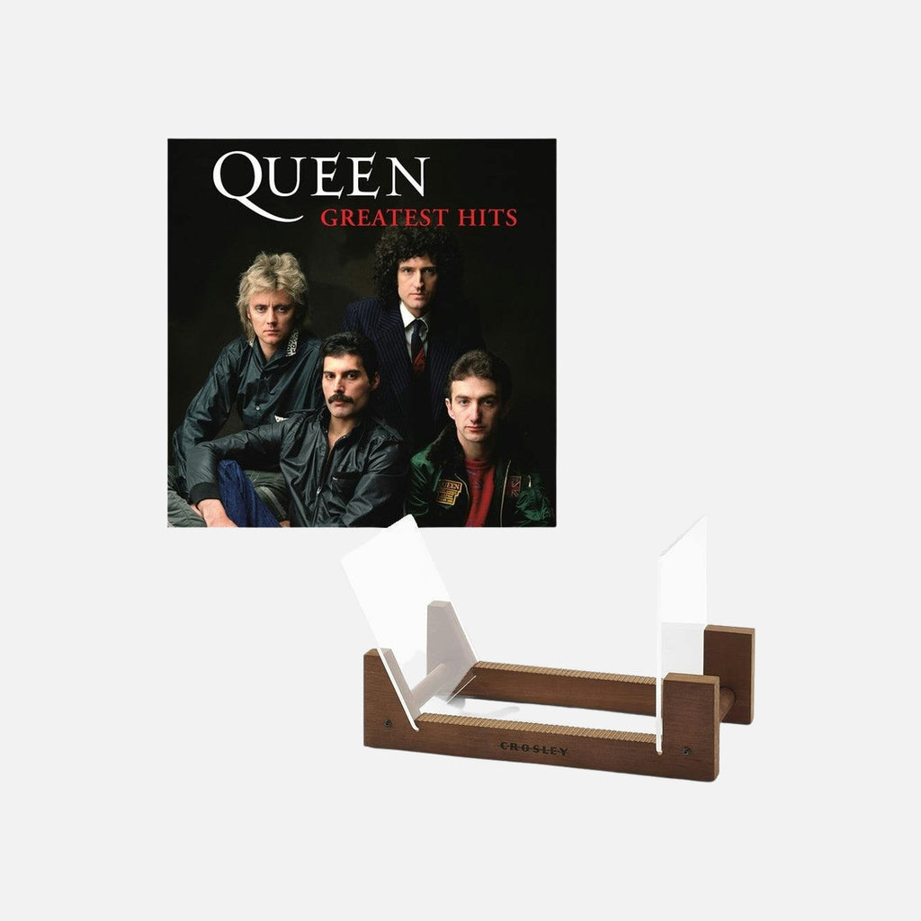 Queen Greatest Hits - Double Vinyl Album & Crosley Record Storage Display Stand