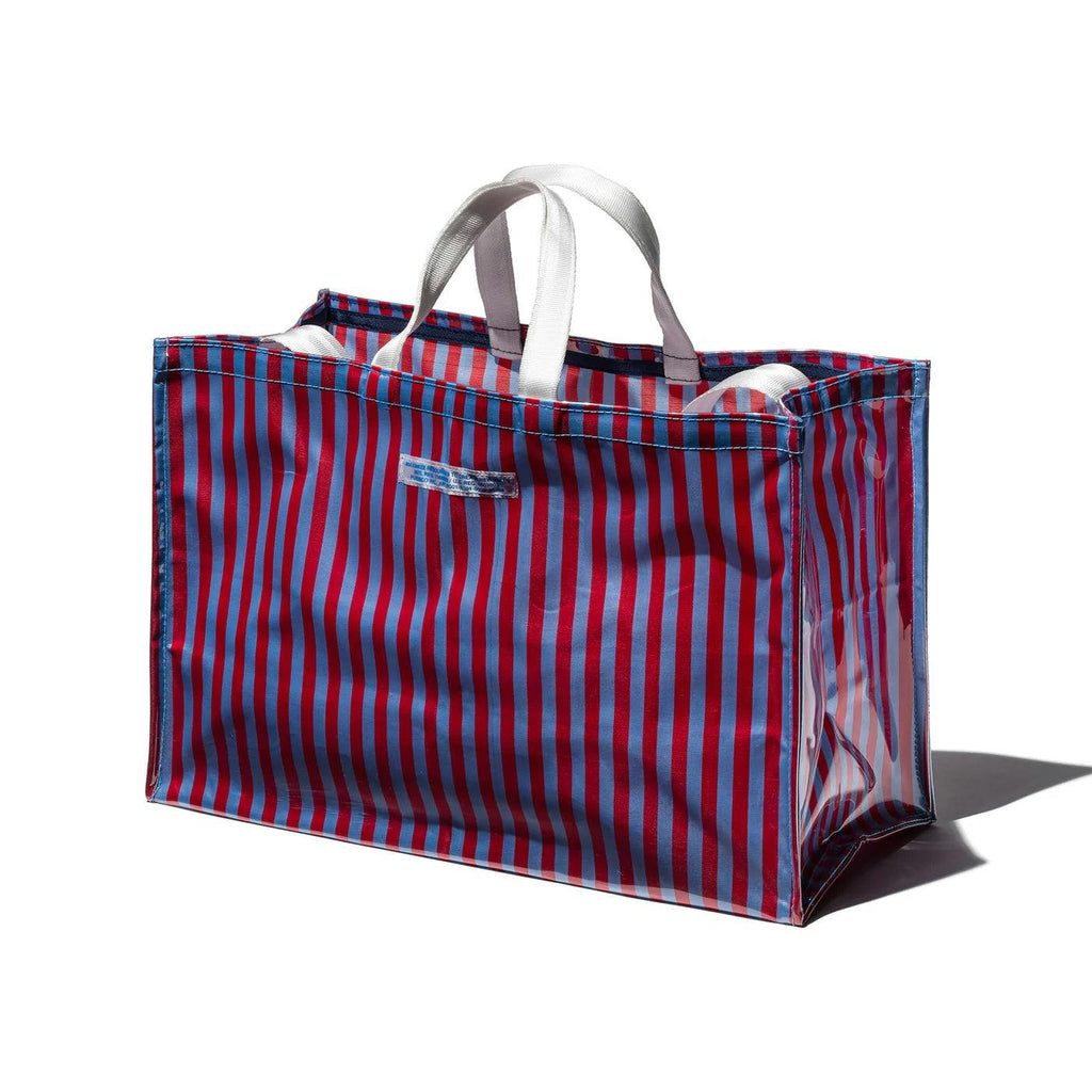 Puebco Covered School Tie Fabric Market Bag / Red x Light Blue