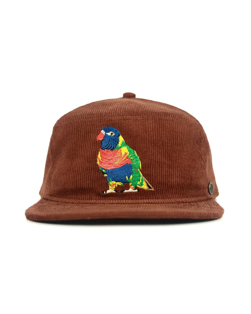 The Stash Cap - Rainbow Lorikeet -  Brown Corduroy