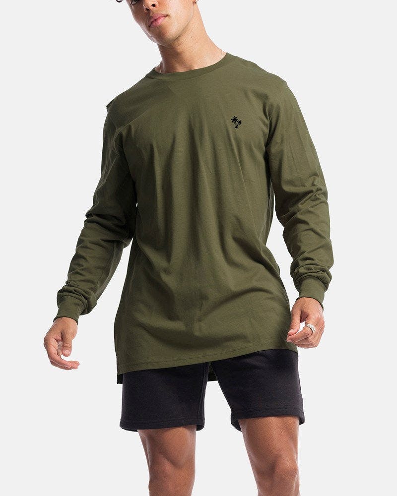 Palm Embroidery Long Sleeve Tee
