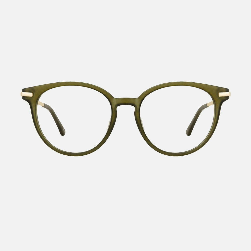 Dahlia - Blue Light Matt Olive Frame Glasses