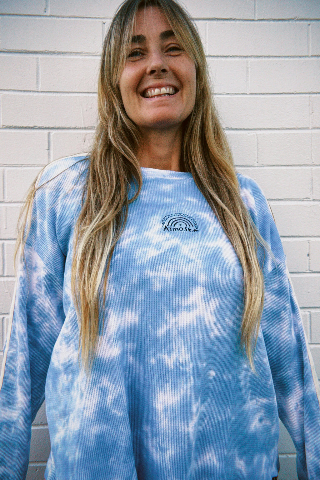 Lounge Long Sleeve Tee in Cloud Tie Dye