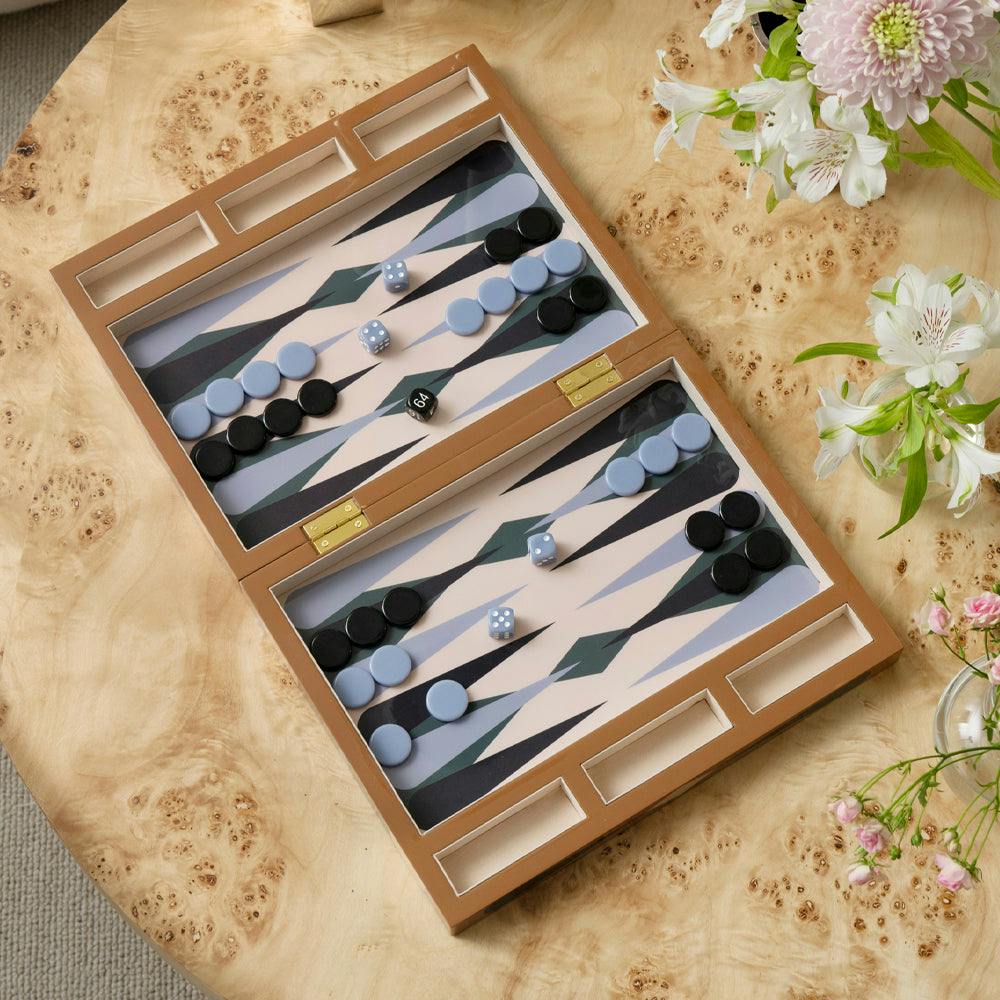 Printworks Lacquered Backgammon-Blue