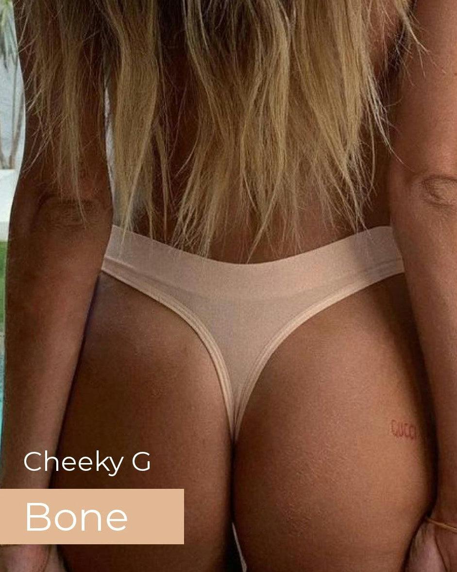 Cheeky Modal G-String Underwear 4 Pack - Bone