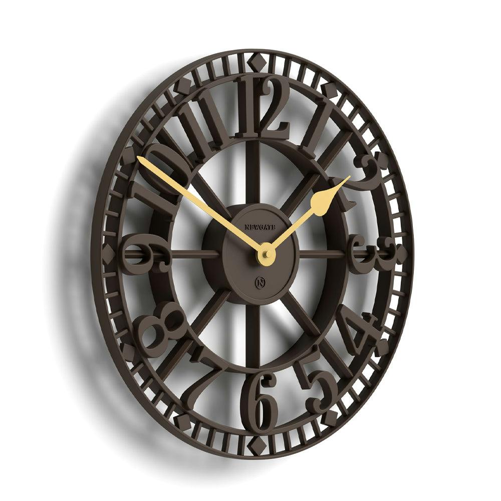 Newgate Warehouse Wall Clock-Mocha Brown