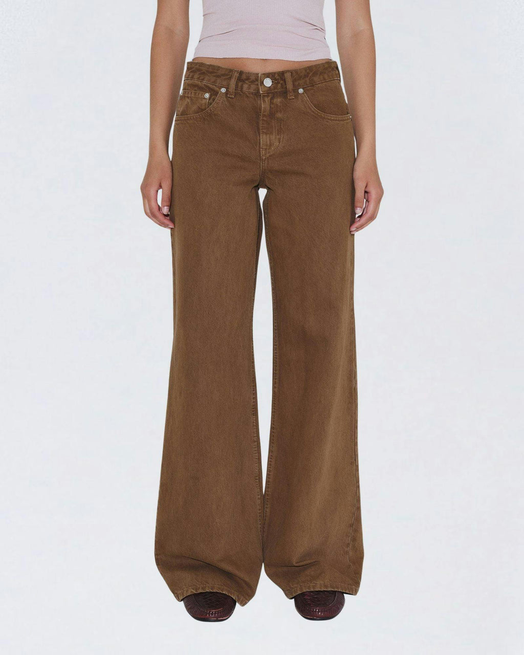 Rhue Low Wide Jeans TALL - Washed Teak