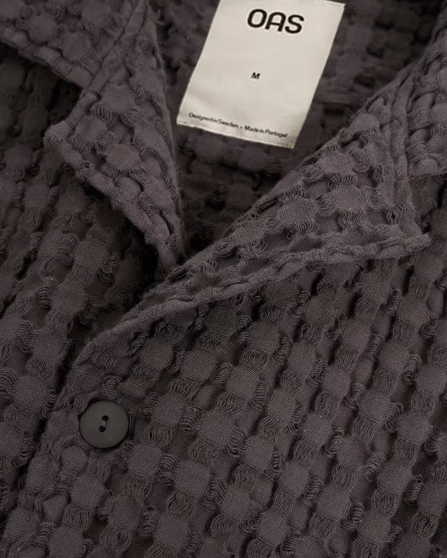 OAS Nearly Black Cuba Waffle Shirt