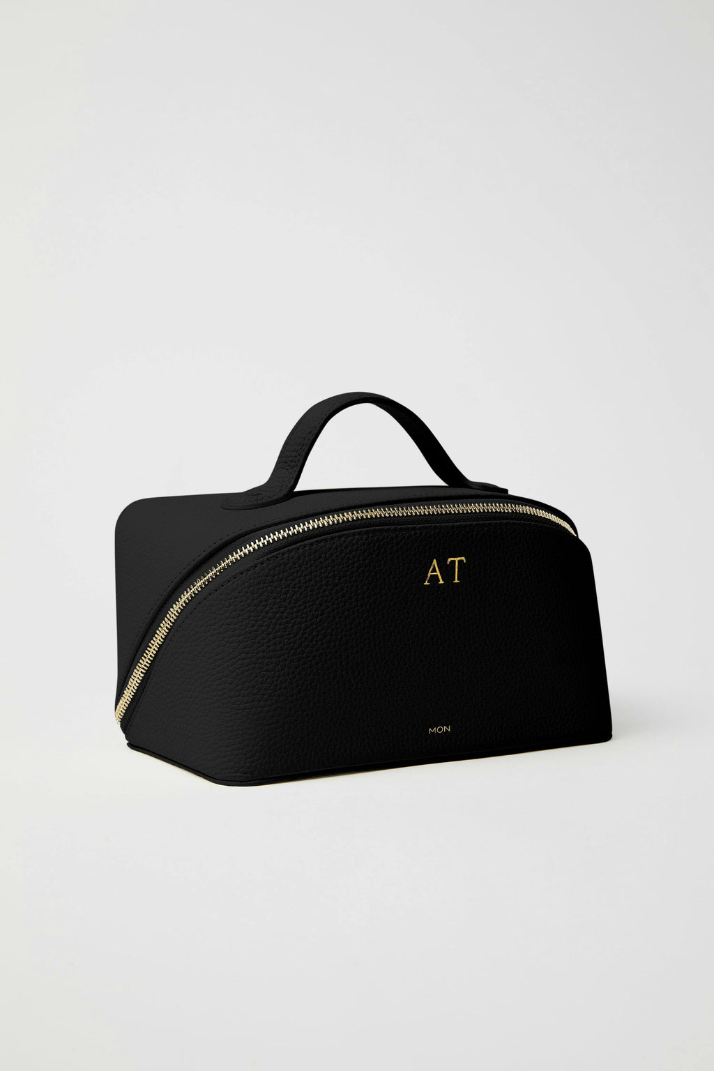 Leather Cosmetic Bag | Black Gold