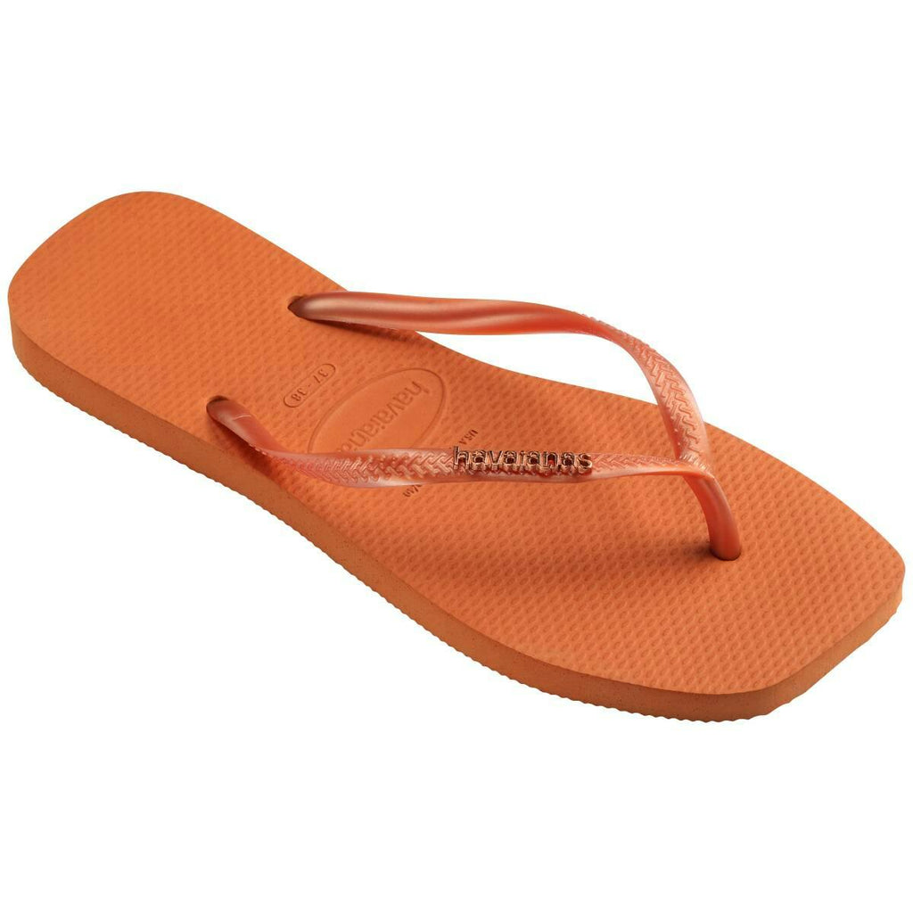 Slim Square Metal Logo Thongs