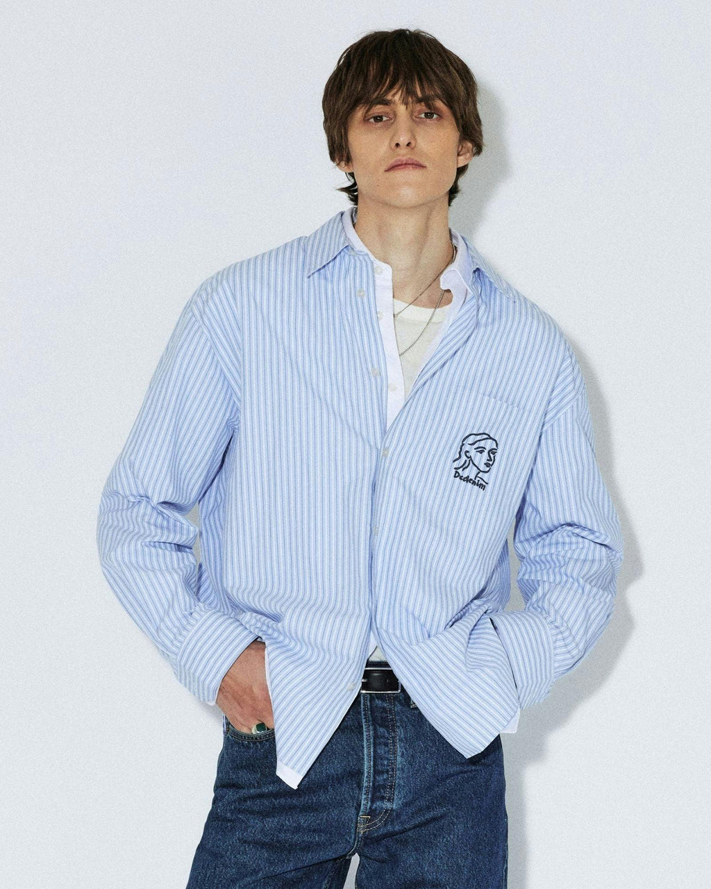Wes Shirt - Lt Blue Stripe Draw