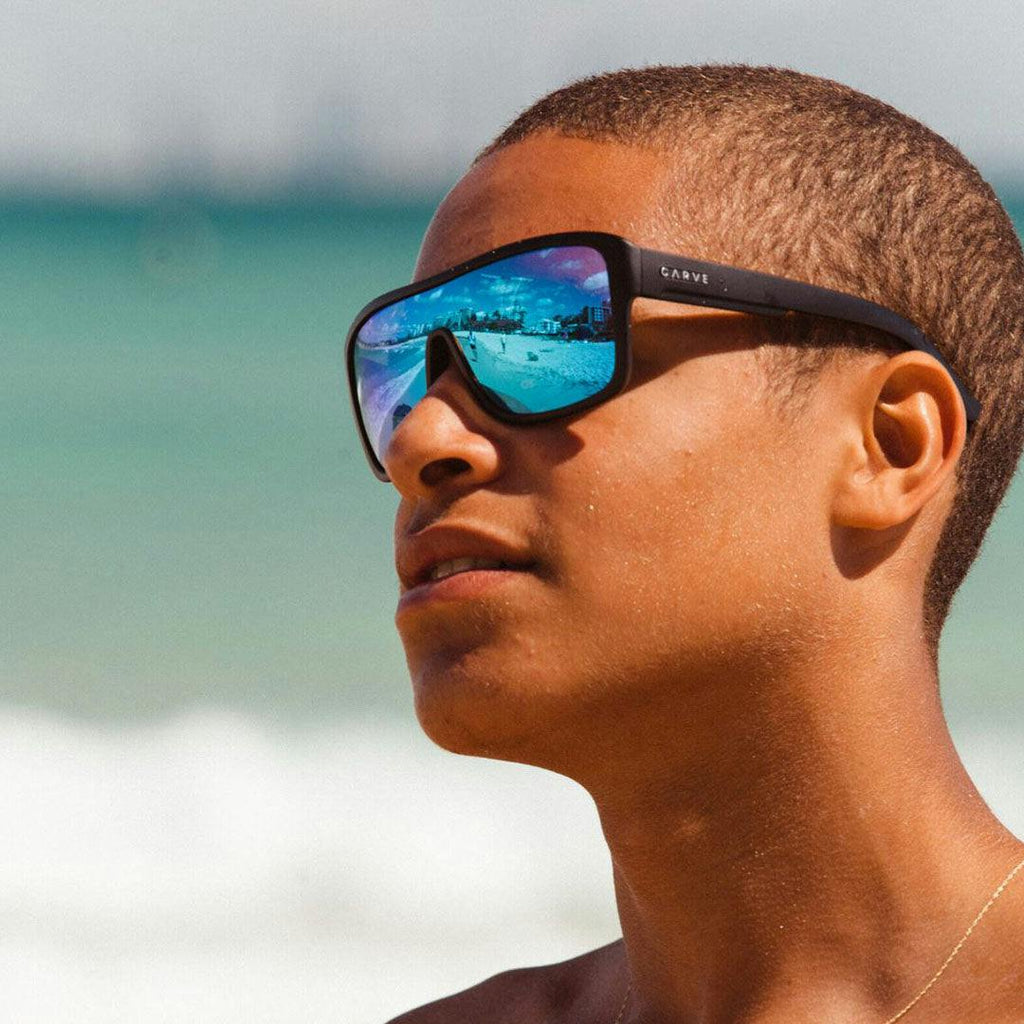 Anchor Beard -  Matt Black Frame with Blue Iridium Polarized Lens