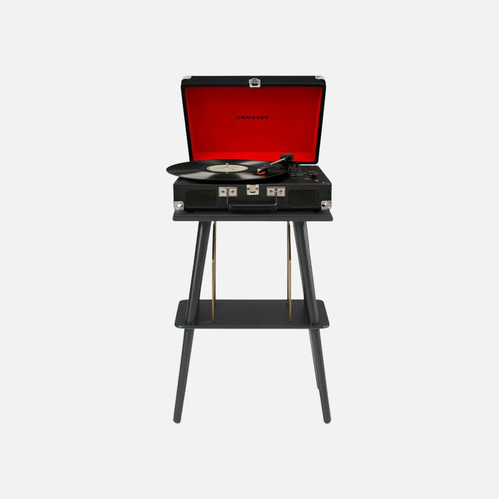 Crosley Cruiser Bluetooth Portable Turntable + Crosley Turntable Stand Bundle - Black